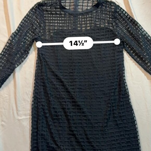 K. Jordan SIZE MEDIUM black long-sleeved cage design dress, lined - Picture 10 of 14